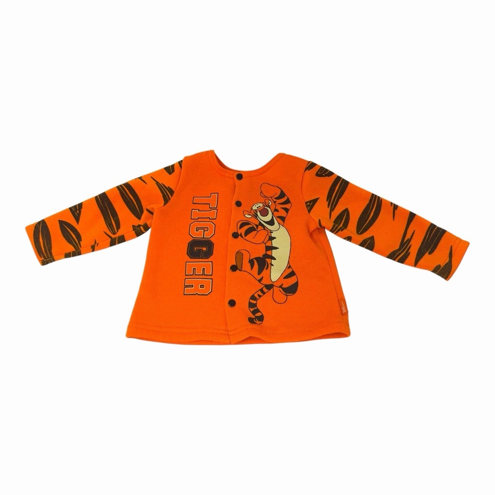 Disney Baby Tigger Orange Fleece Snap Front Cardigan Jacket 3/6M Winnie the Pooh